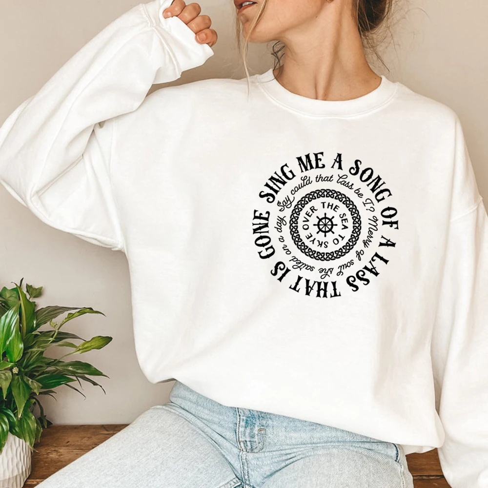Sing Me A Song Skye Boat Lyrics Sweatshirt Outlander Book Series Pullover Jamie Fraser Fraser Ridge Clan Tv Show Sweatshirts