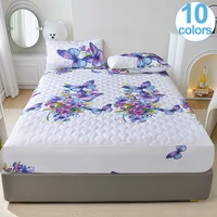 Eco-Friendly Butterfly Print Quilted Bed Mattress Cover Fitted Sheet - Cozy, Whimsical Touch for Your Bedroom Retreat 1