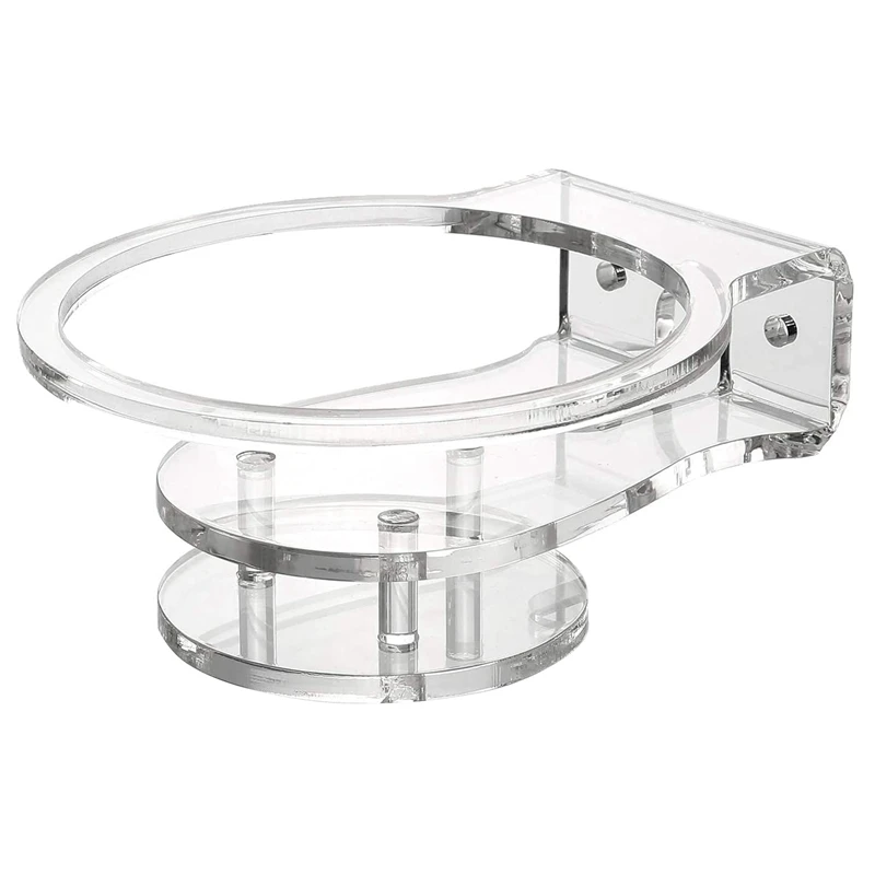 Per Staffa Di Montaggio A Parete Echo Dot 4, Supporto Da Scrivania In Acrilico 2 In 1 Con Gestione Dei Cavi Per Echo Dot Gen 4 Shelf Clear Color