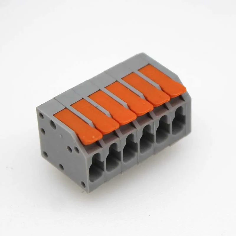 PCB terminal block 1Pcs 2601 1.5 mm&sup2; spacing 3.5 or 5.0 mm pitch gray 2601-1102 3 4 5 6 din rail terminal block