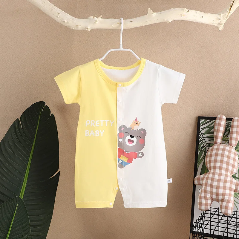 0-2 Years Infant Toddler Rompers Cotton Summer Baby Boys Thin Rompers Short Sleeve Newborn Cartoon Baby Girls Bodysuit Baby Bodysuits expensive