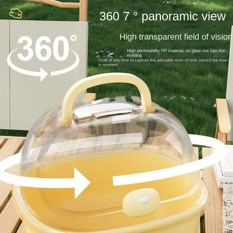 قفص هامستر كاريير - منزل محمول شفاف مع 360 درجة ° تهوية، قفل مقاوم للهروب وتصميم قابل للطي للفئران القزم