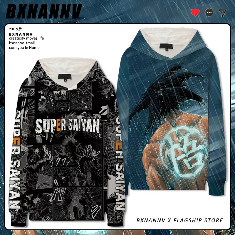 

DRAGON BALL HOODIE HIPSTER MALE HOODED BOY SUPER SAIYA GOKU VEGETA CHILDREN'S CLOTHES LOOSE