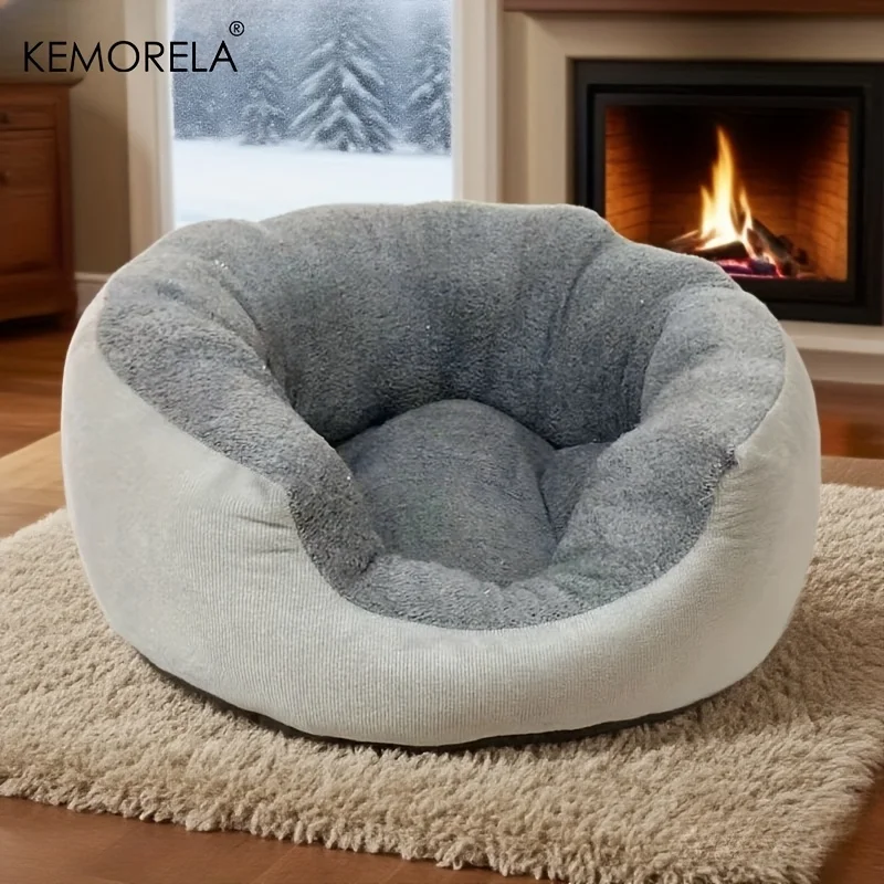 Orthopedic Plush Pet Bed For Dogs And Cats With Backrest_voghion.com