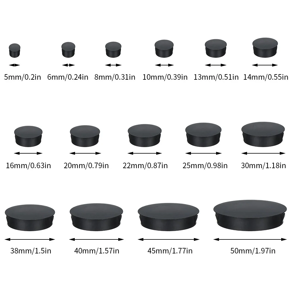 Description Picture 2 of item8Pcs/Pack Black Round Plastic Hole Plug Hole Decorative Cap Pipe Plug Cover Blanking End Caps Furniture Feet Caps Protection
