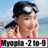 Myopia Swimming Goggles Earplug -2.0 to -9.0 Prescription Swim Pool Glasses Anti Fog Men Women Optical Waterproof Swim Eyewear 2