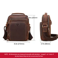 HUMERPAUL sac à bandoulière en cuir véritable pour hommes sacs croisés Vintage grande capacité mâle messager sac fourre-tout voyage Bolso Hombres 4