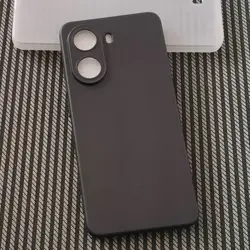 Enhanced Semi-Transparent TPU Anti-Fall Bumper Case for Redmi Turbo 4 ( Solid black )