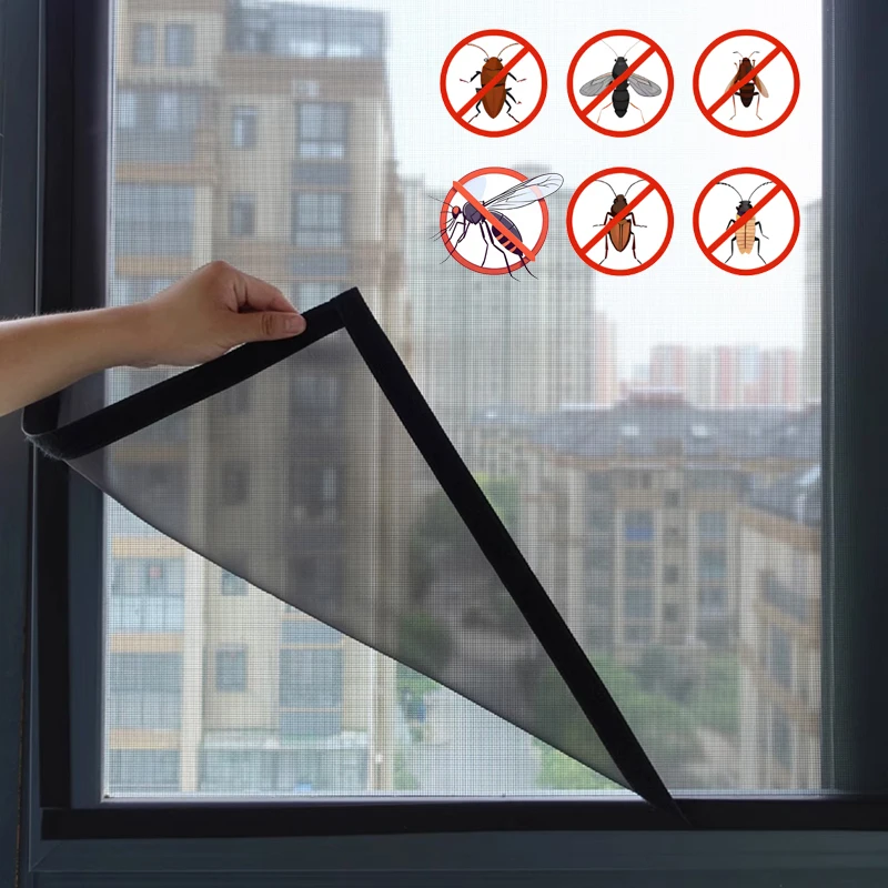 Anti-mosquito Window Screen Self Adhesive Window Mosquito Net Summer Insect Proof Door Mosquitonet for Windows