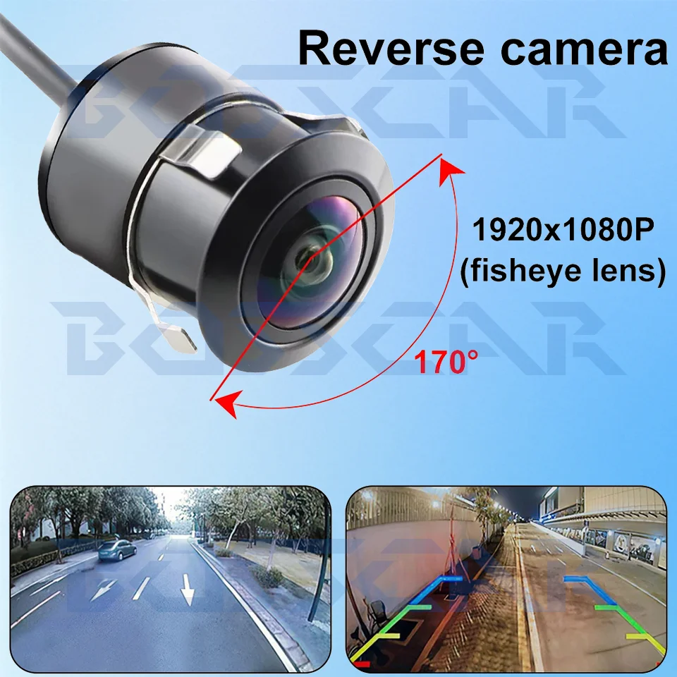 BOSSCAR AHD1080P 자동차 전면 후면 보기 백업 카메라 170 ° Fisheye 렌즈 풀 HD 나이트 비전 차량 역방향 카메라 범용 G301