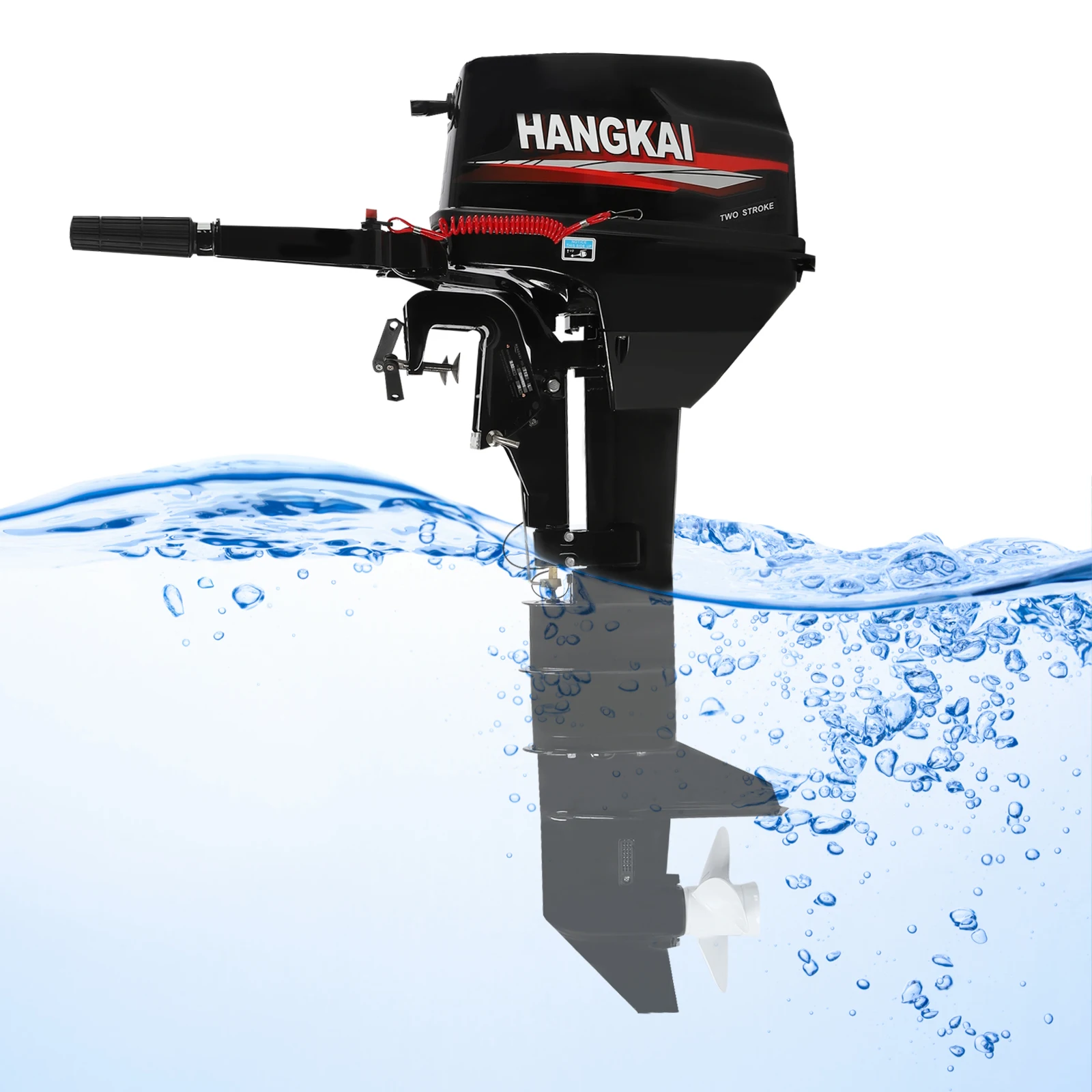 Hangkai  Accesorios For Boats 12hp Boat Outboard Motor Long Shaft, 2 Stroke  Boat Outboard Engine,Water Cooling System heavy duty outboard motor for boats 2 stroke 3 5hp strong power boat engine air cooling system cdi boat accessories marine
