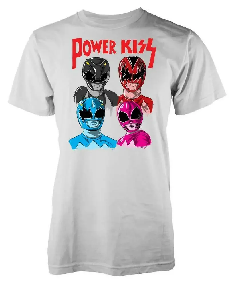 Power Kiss Funny Rangers Television Mash Up Maglietta Per Adulti