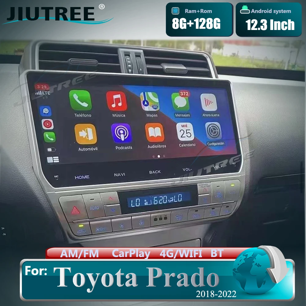 

Android Car Radio For Toyota Land Cruiser Prado 2018-2021 2022 2 Din Stereo Receiver Auto radio Multimedia Player GPS Navi Unit