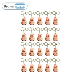Capybara Bubble Squeeze Keychain - Fun Decompression Toy and Schoolbag Decoration (Brown - 20PCS)