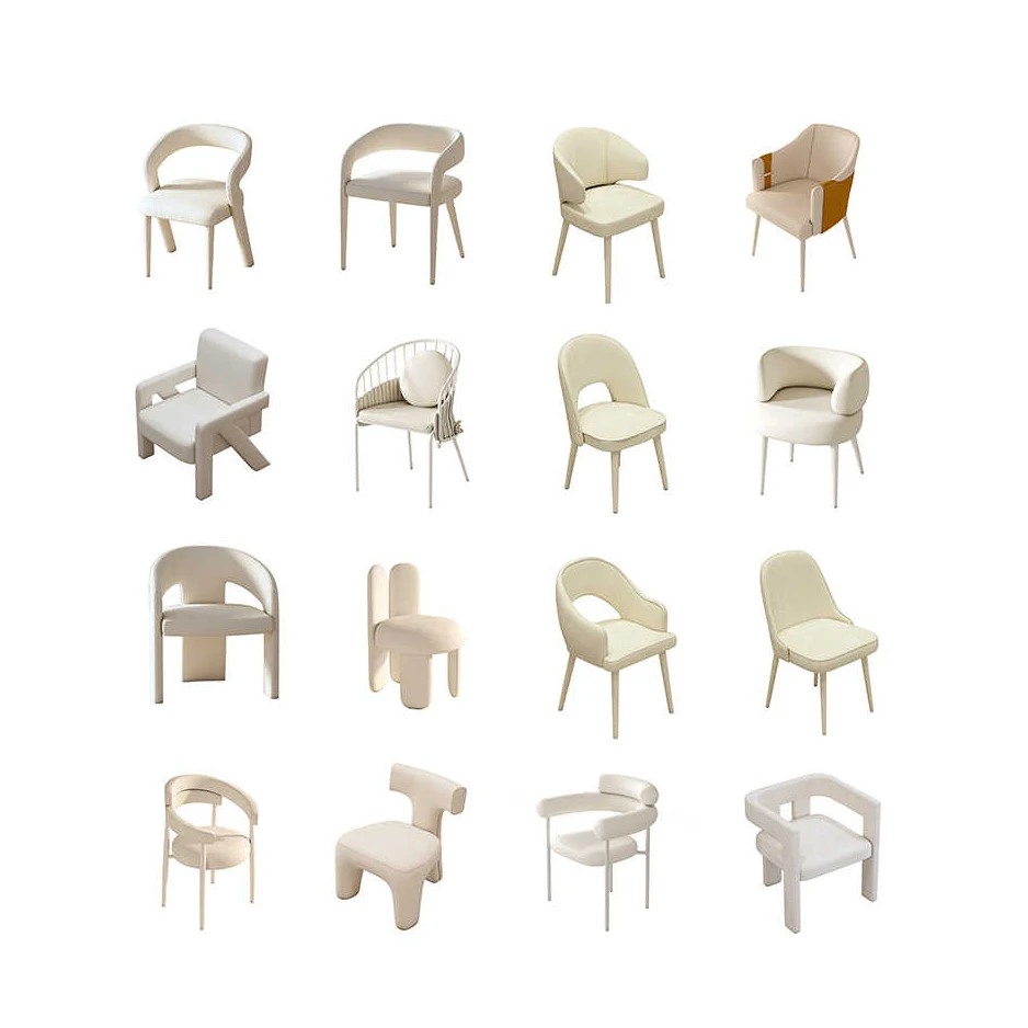 Modern Luxury Velvet Fabric Leisure Chair Nordic Simple Style Dining Chair Metal Frame Cafe
