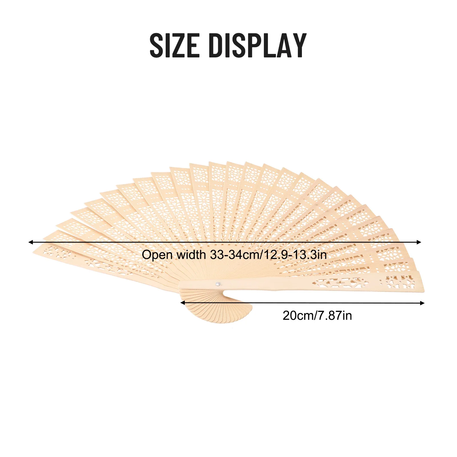 Wooden Folding Fan Chinese Style Sandalwood Fan Female Dance Portable Engraved Hand Held Home Decoration