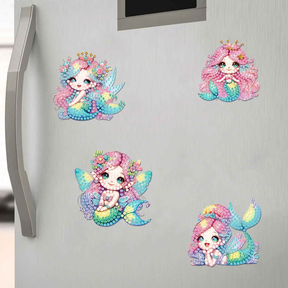 6Pcs Diamond Art Kits Diamond Painting Magnets DIY Diamond Art Refrigerator Magnets DIY Art Crafts for Adults Beginners