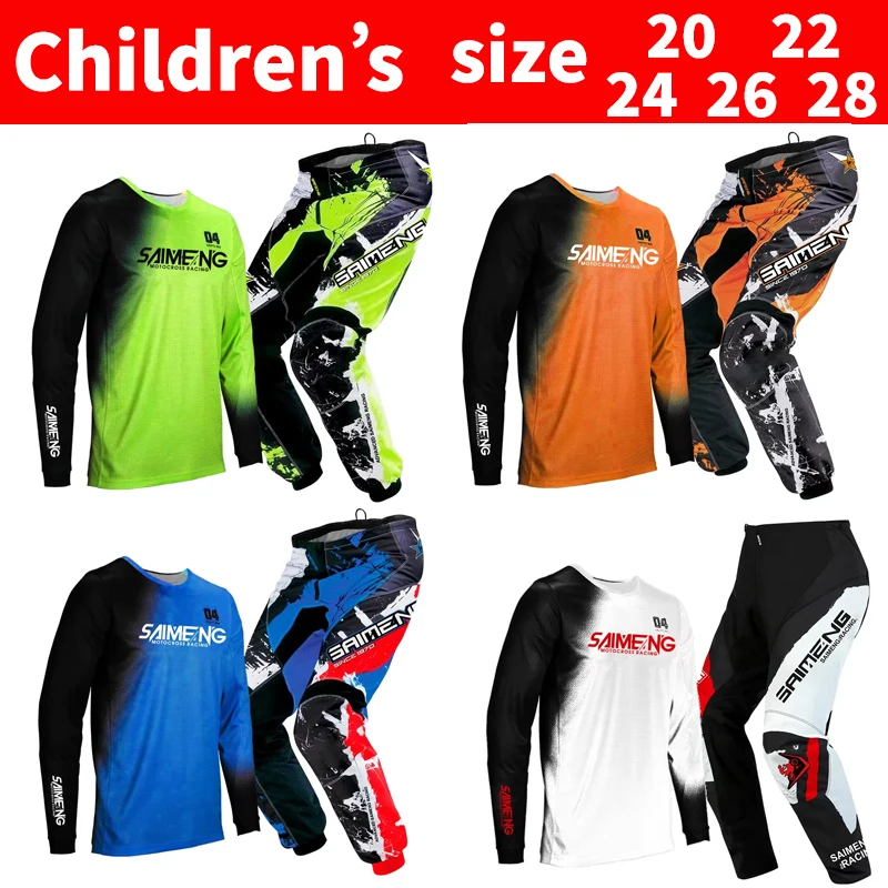 motocross kids set MX Jersey and Pants children Youth MTB DH UTV Enduro MX Gear Set Combo Off Road Racing Suit Dirt Bike