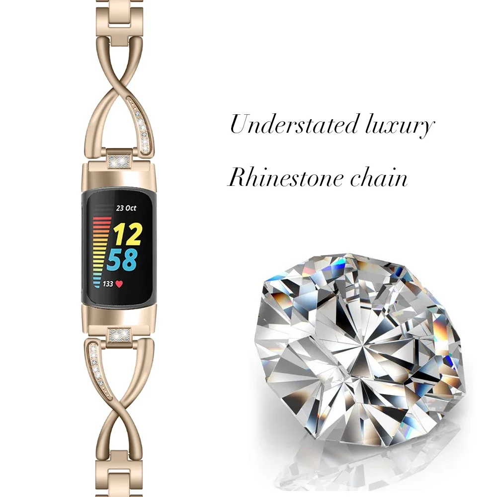 Elegant Zinc Alloy Diamond Strap