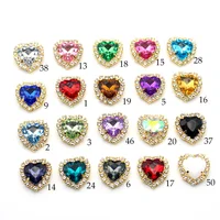 10pcs/batch 18MM metal heart rhinestone buttons handmade DIY sewing clothing wedding decoration accessories 1