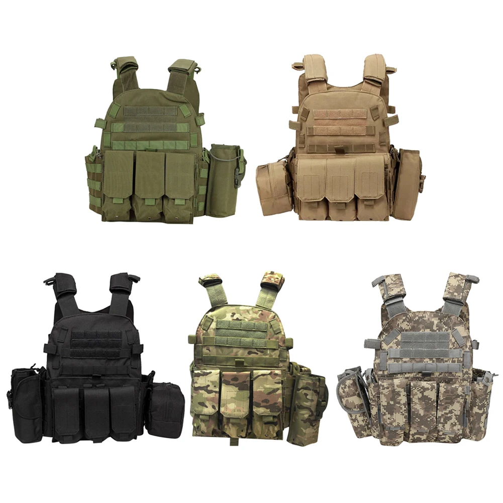 Nylon Tactical Vest Body Armor Hunting Carrier Airsoft Accessories Men Combat MOLLE Camo Military Army Vest Outdoor CS Hunting