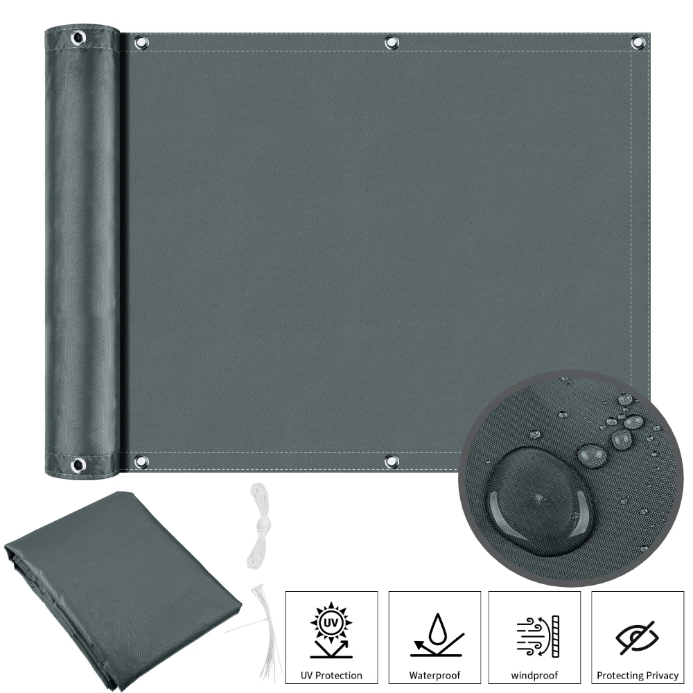 Waterproof Balcony Privacy Screen with 95% UV Protection for Patio, Deck, and Garden Decor
