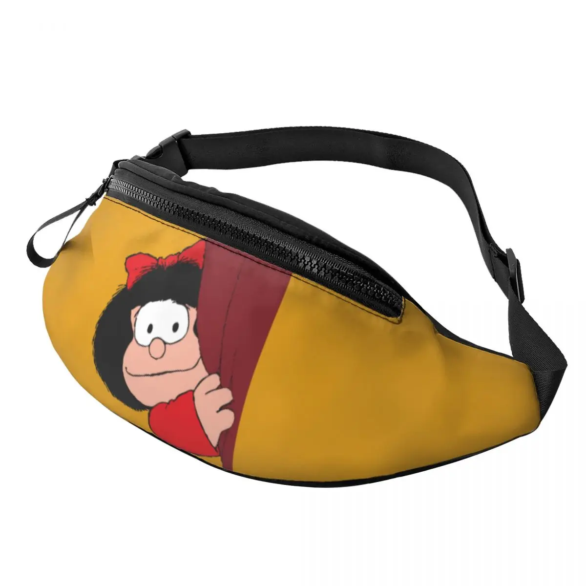 

Забавная поясная сумка Mafalda Is Peeking для мужчин и женщин, комикс мультяшный персонаж Quino, для путешествий, телефона, денег