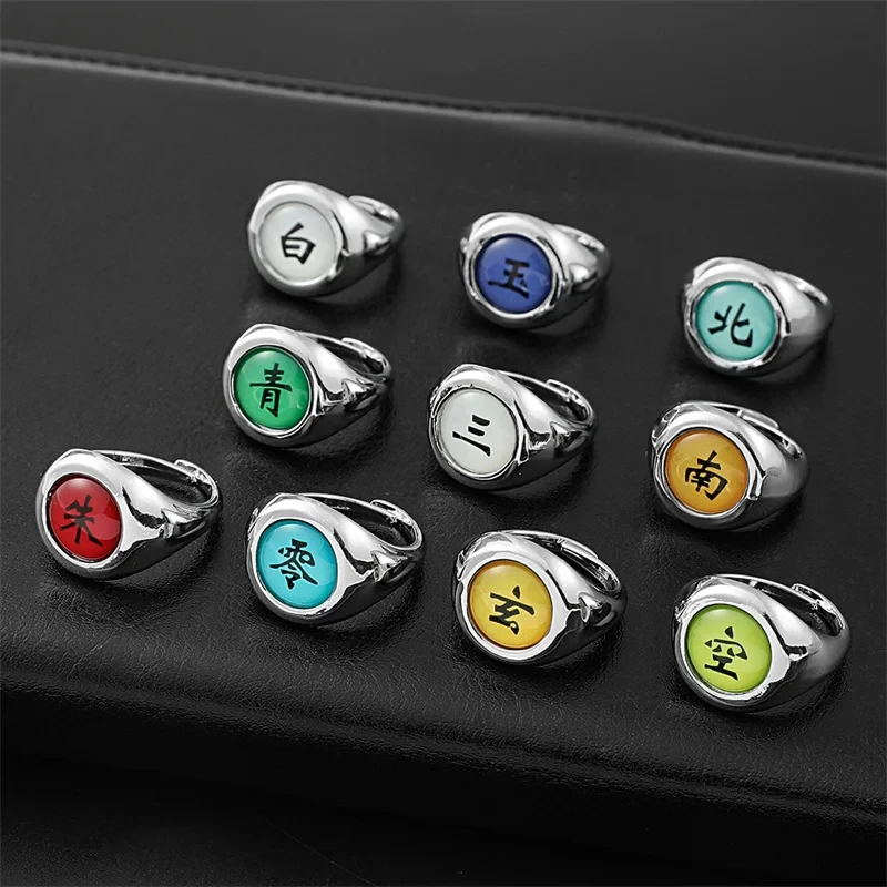 Anime Cosplay Ring Set Akatsuki Itachi Ring For Women Men Metal Finger Jewelry Accessories Gift