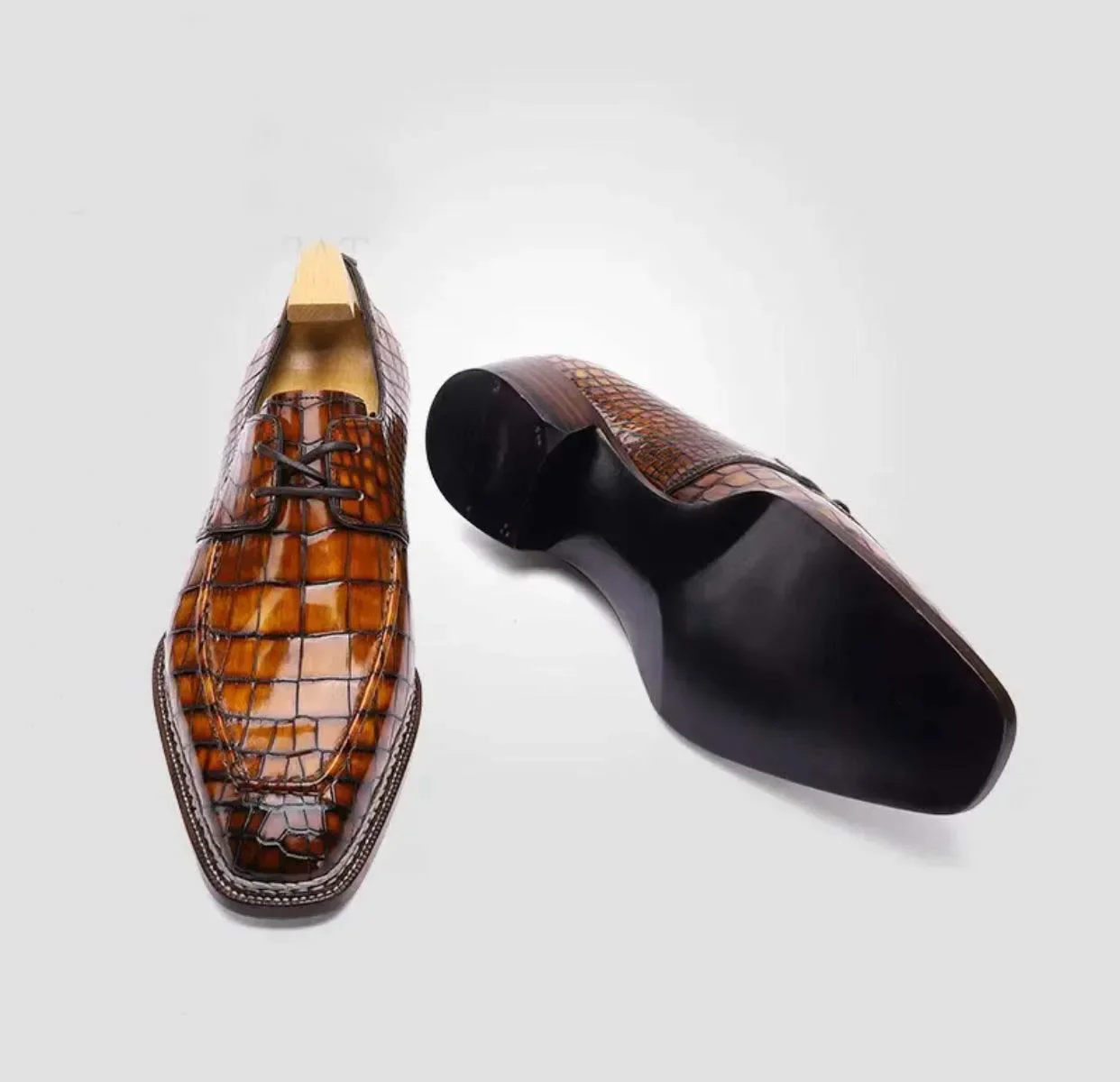 shenzhuangsanbao new men dress shoes male formal shoes men crocodile brush color