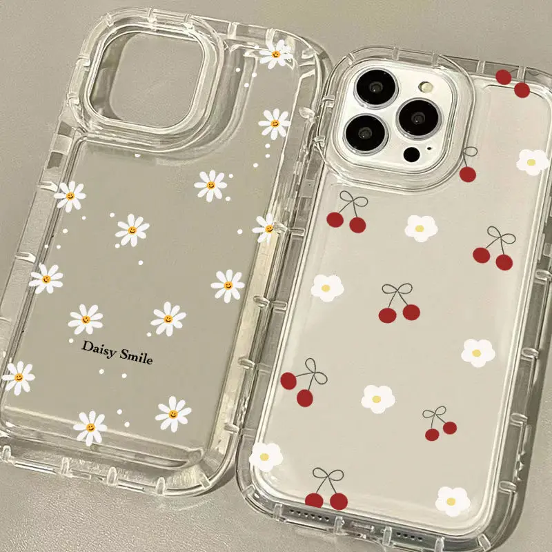 Clear Case with Small Flower Daisy Pattern