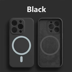 Premium Magnetic Liquid Silicone Case with Camera Precision Hole for 12 (Black)