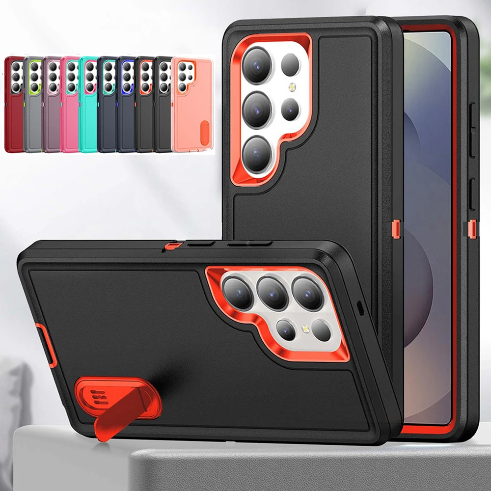 Heavy Duty Drop Shockproof Phone Case with Holder - Durable Protection Cover