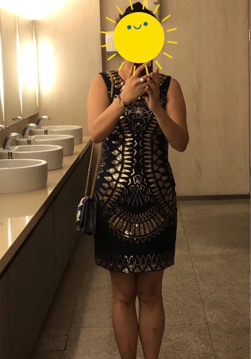 O-necshi-Robe trapèze à paillettes pour femme, vintage, noir