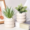 Ceramic creative succulent circle flowerpot simple desktop decoration 3