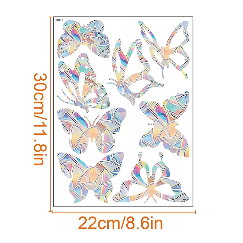 Rainbow Prism Electrostatic Glass Stickers PVC Butterfly Static Window Stickers Sun Catcher Home Decor Wall Decal 1Set
