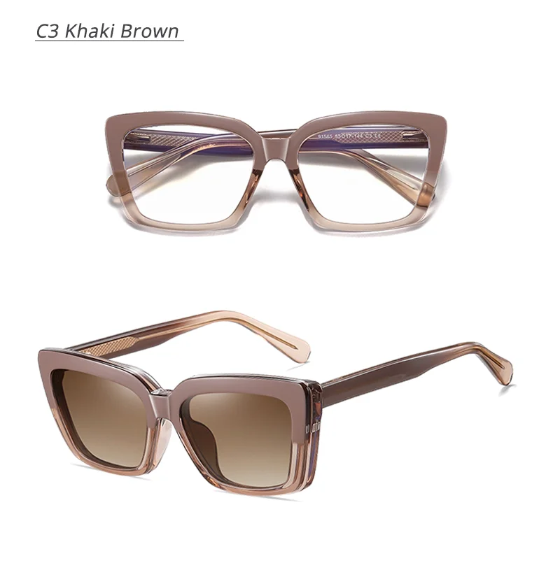 2025 Trend Brillengestell Frau 2-in-1 Damen-Sonnenbrille Luxus Designer Cat Eye Brille Damen Magnet Clip On Brille Zero – Detail 9