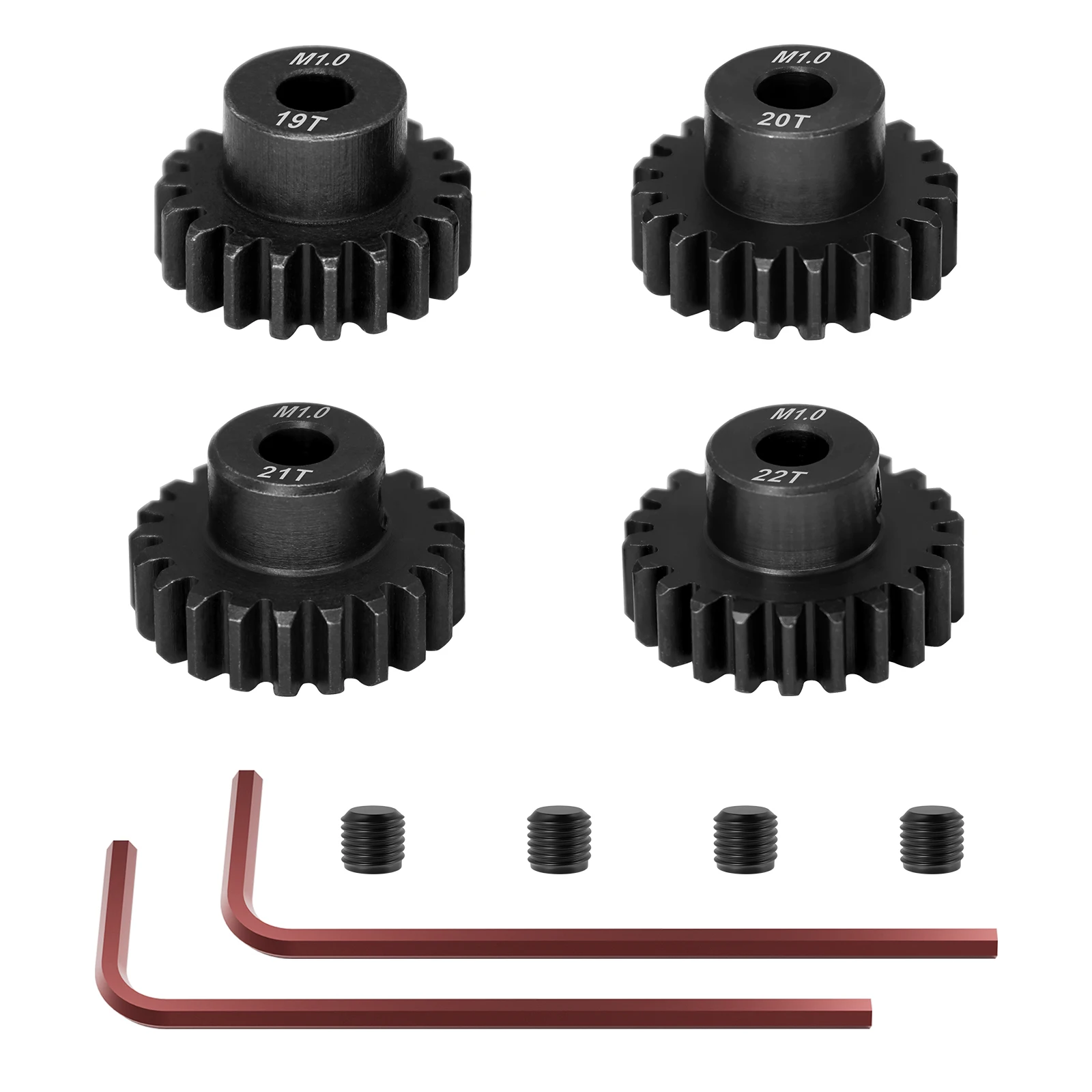 4 Uds Mod 1 Piñón De Acero Endurecido 5mm Juego De Engranajes De Eje De 