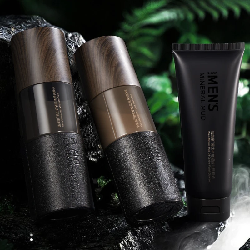 Jiefu Spring Men's Skin Care Product Set Men's Water Emulsion Oil Control and Moisturizing Three Piece Water Emulsion Set Box
