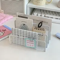 Ins 4-Tier Iron Mesh Desk File Organizer Letter Holder Desktop Storage Rack For Documents Mail Stationery Home Office Supplies 1
