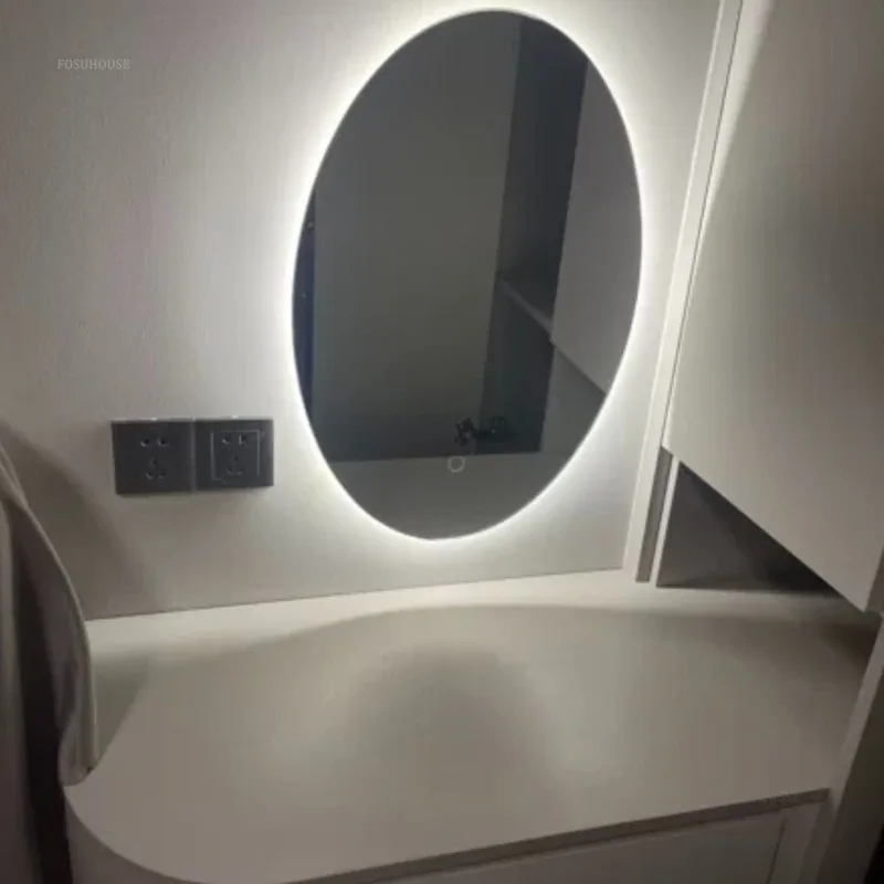 Description Picture 4 of itemOval Smart Bath Mirrors Touch Screen Anti-fog LED Light Bathroom Mirror Toilet Body Induction Wall-mounted Lighted Makeup Mirror