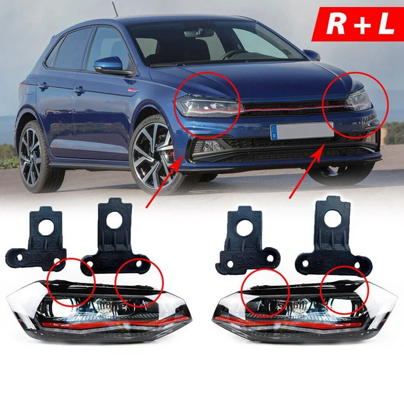 

Комплект для ремонта кронштейна лампы головного света 2G0998226 для VW Polo 2016-2024 фиксированный держатель фары винтовое крепление