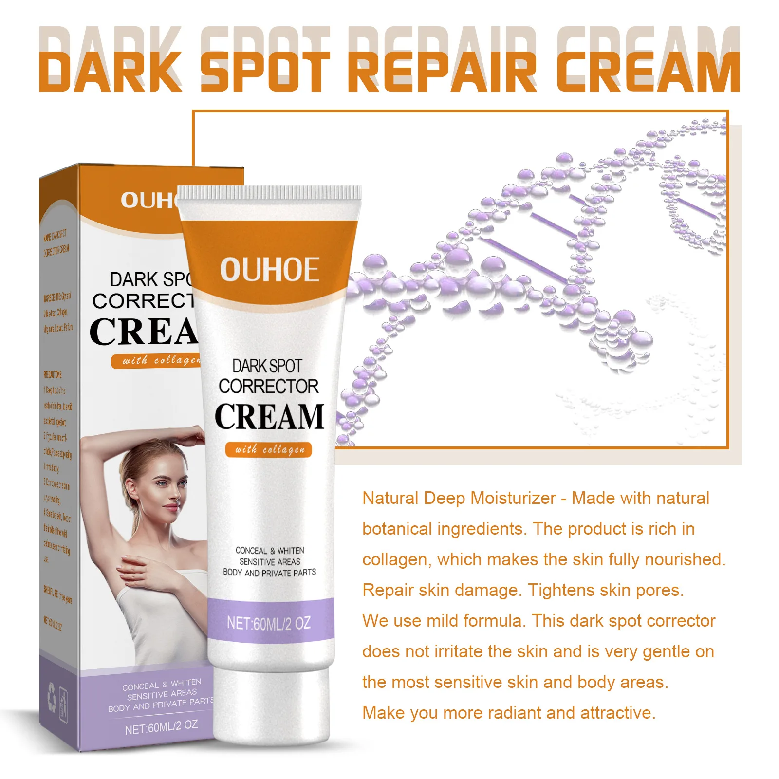 Dark Spot Corrector Cream Skin Lightening Blemish Removal Lotion Remove Melanin Melasma Knee Elbow Body Whitening Freckle Cream 4