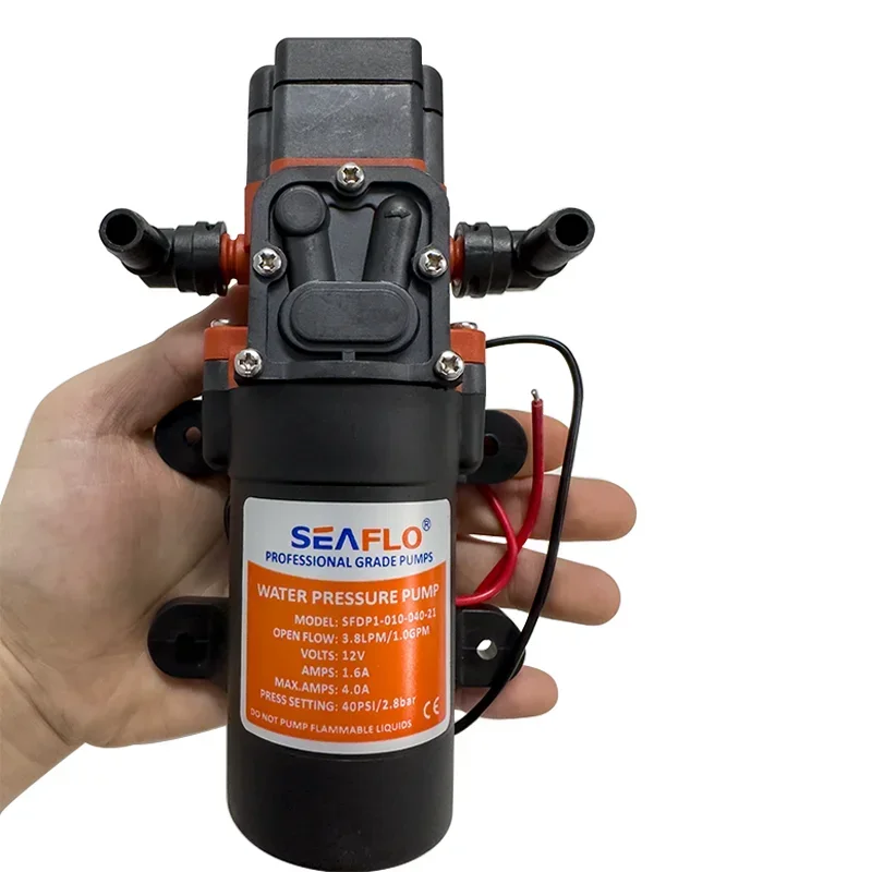 Miniature 35PSI DC 12V Marine Electric Booster Pump Diaphragm Self-priming Pump Solar Shower Car Wash Toilet Pumping RV