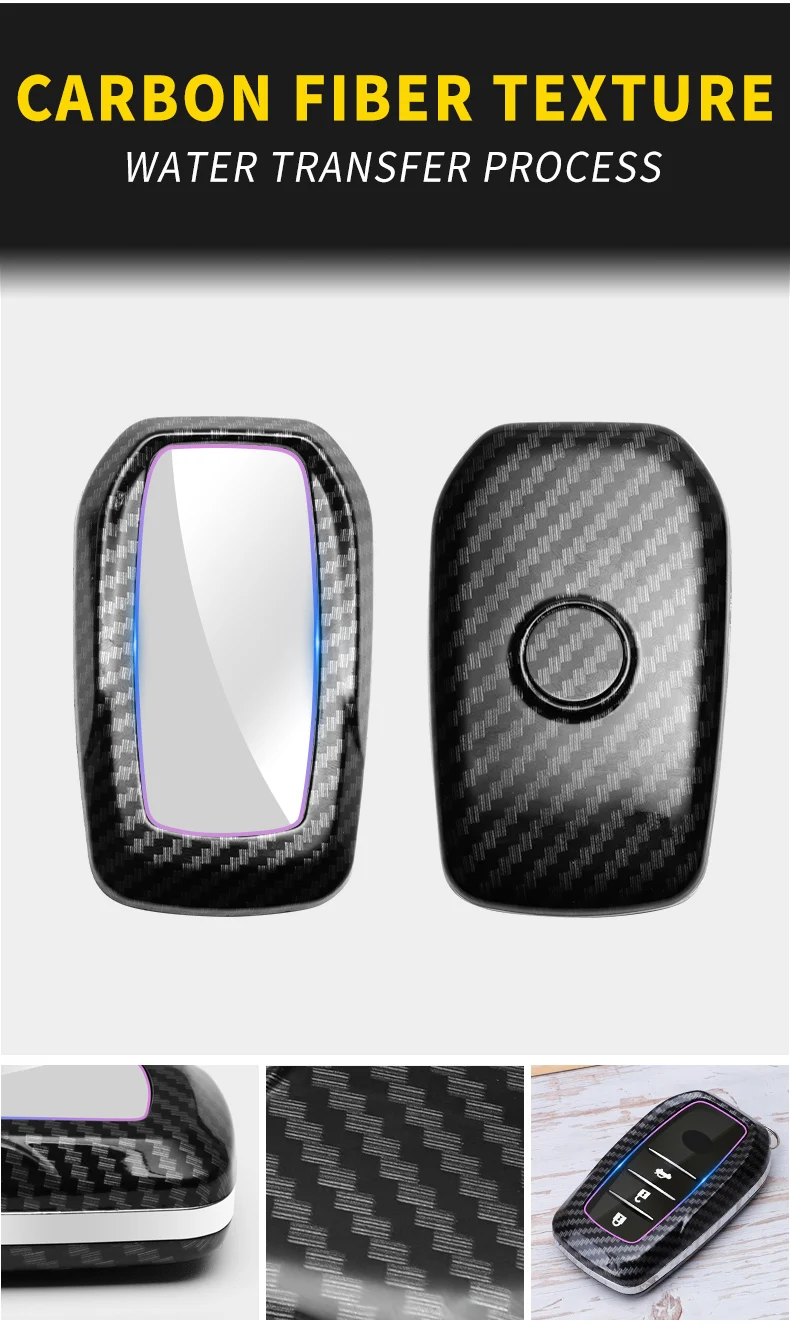 Custodia per chiave Auto a distanza in fibra di carbonio per Toyota CHR Prado Prius Camry Corolla RAV4 2018 2019 2020 2021 accessori Auto - Sf35509d4854747de9aeaee853afc4780W