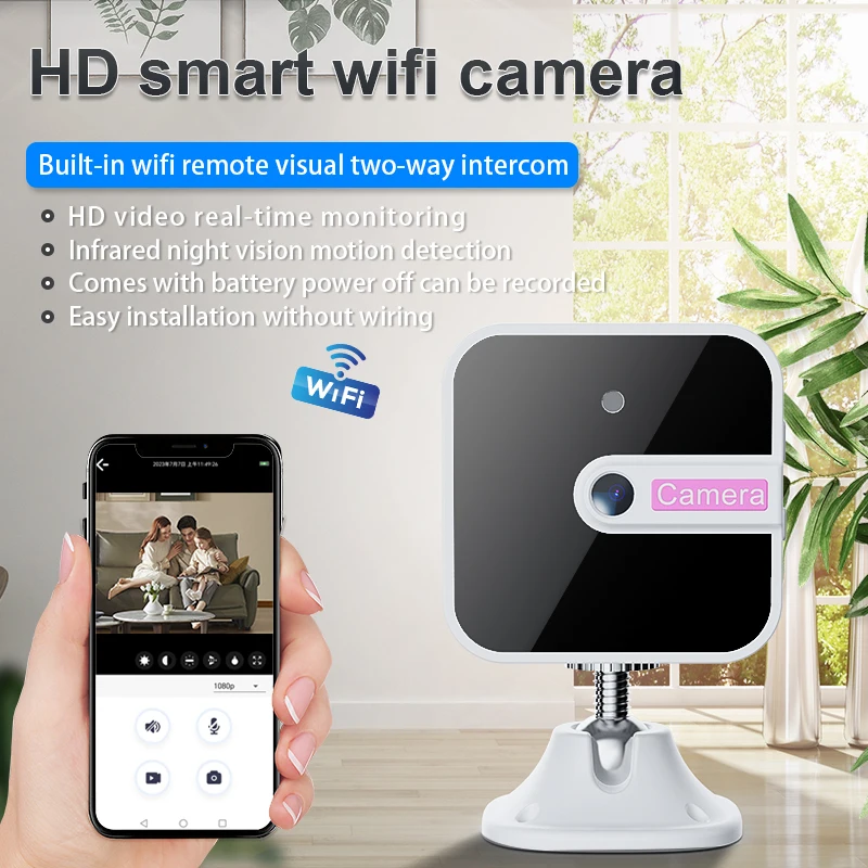 

Wireless WIFI Home Security Protection Mini Camera Baby Monitor HD Remote Night Vision IP Camera Rechargeable SurveillanceCamera