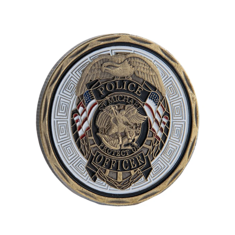 St. Michael Police Officers Challenge Coin,Patron Saint Of Law Enforcement Monete Da Preghiera