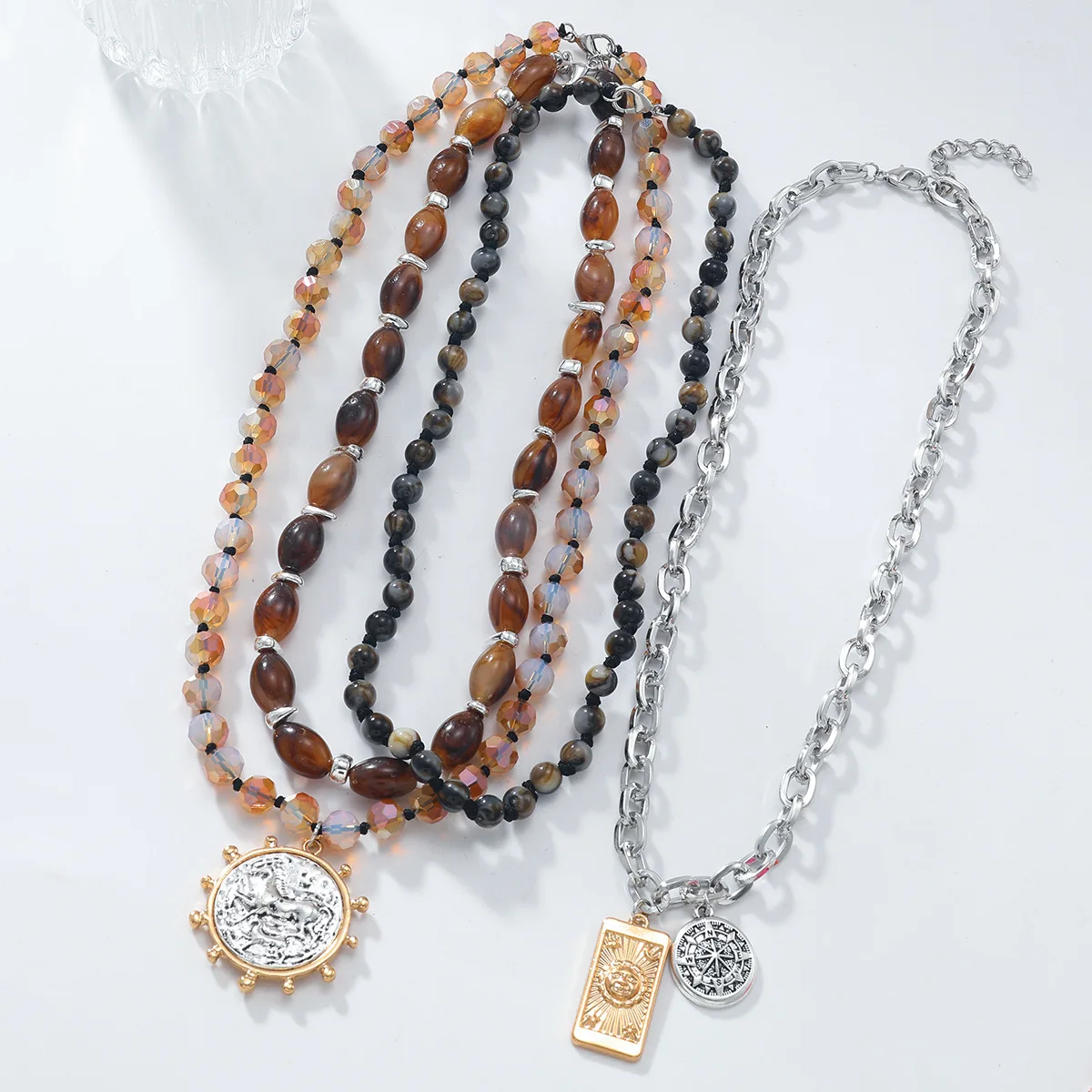 ZAA Luxury Women Jewelry 2025 Trend Vintage Irregular Pendant Multilayer Handmade Beaded Chain Necklaces Fashion Accessories 6