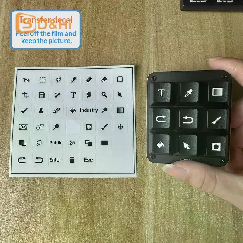1 시트 CSP/PS 필오프 필름 키보드 스티커에 적합한 전송 스티커 범용 투명 측면 새겨진 스티커