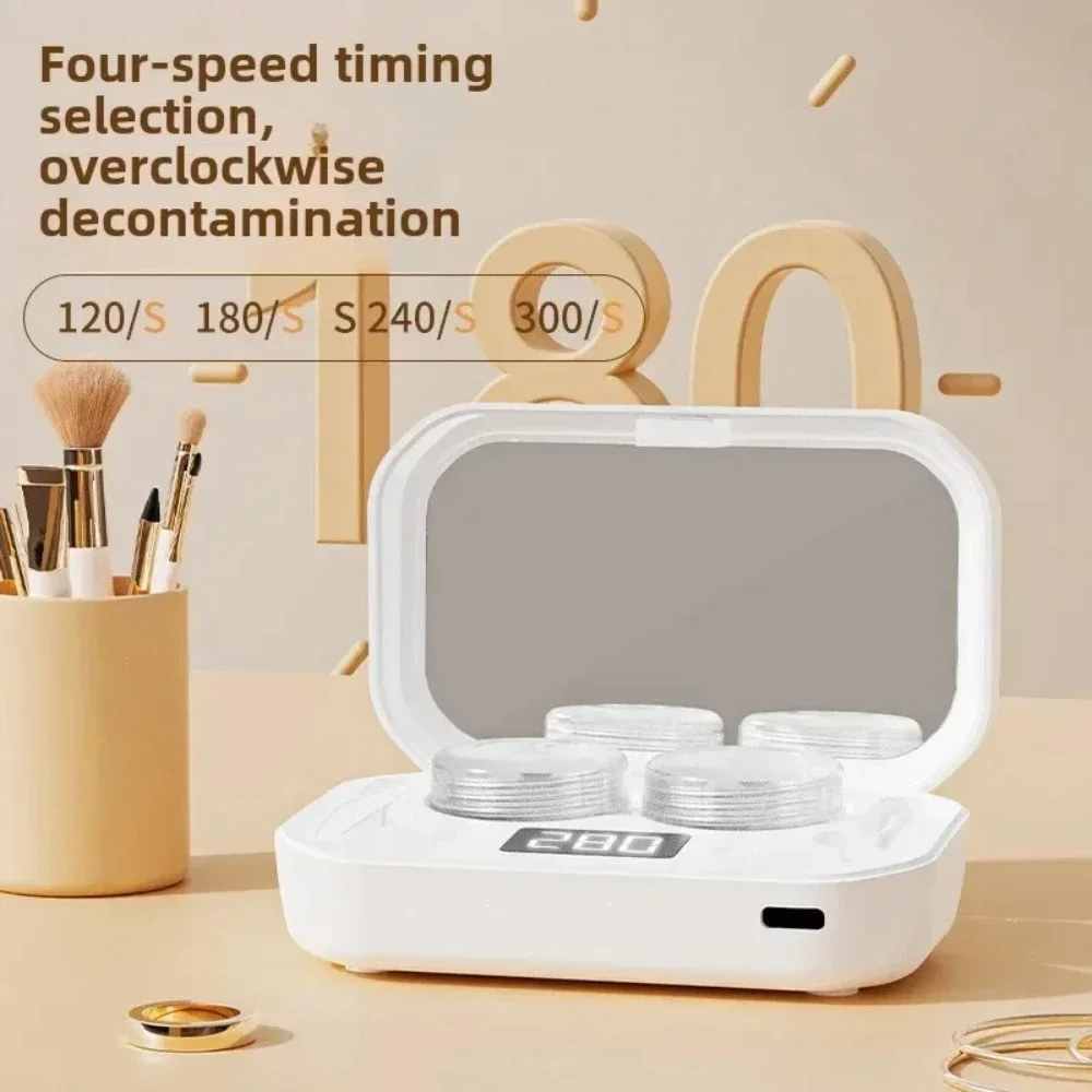 Ultrasonic Contact Lens Deep Cleaning Device with One-Click Activation