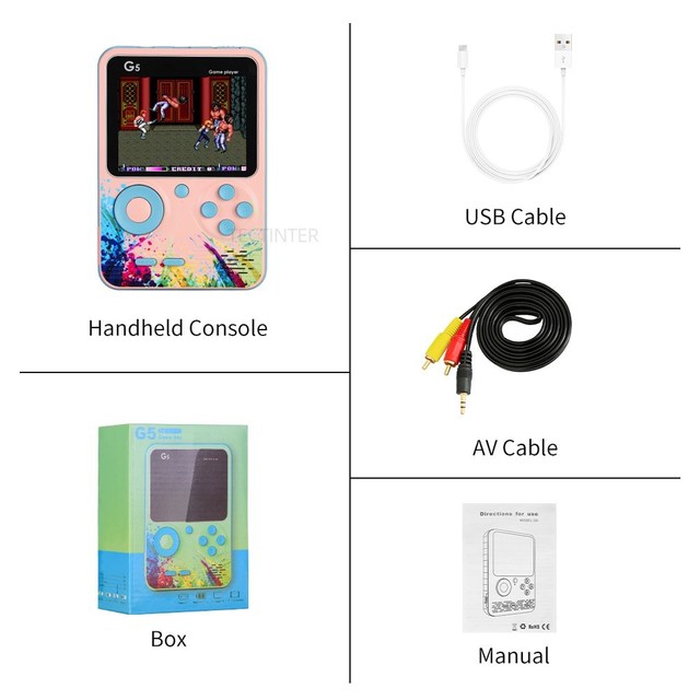 Game Console Handheld Game Consoles Built-in 500 Retro Classic Games AV Out Video Game Player Support 2 Player Gamepad